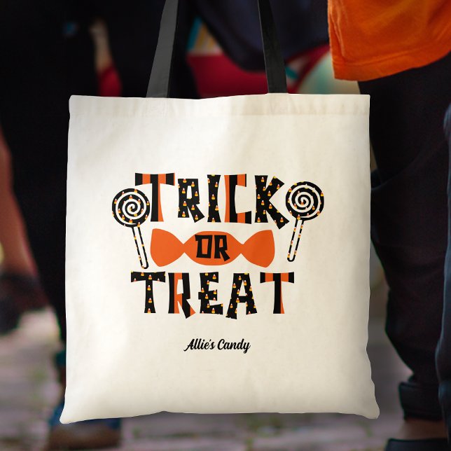Personlig Orange och Black Bus eller godis Candy Tygkasse (Skapare uppladdad)