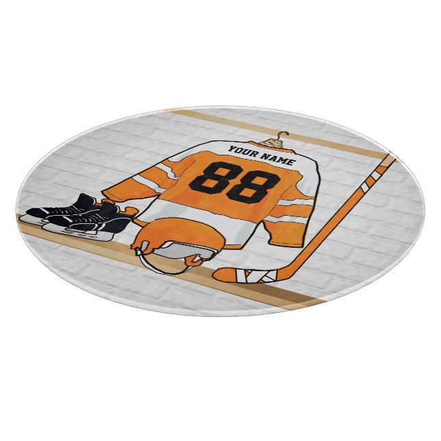 Personlig Orange och White Ice Hockey Jersey (Hörn)