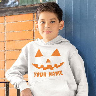 Personlig Orange Pumpa Halloween Barn Namn T Shirt