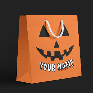 Personlig Orange Pumpa Halloween Ditt Namn