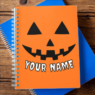 Personlig Orange Pumpa Halloween Ditt Namn Anteckningsbok