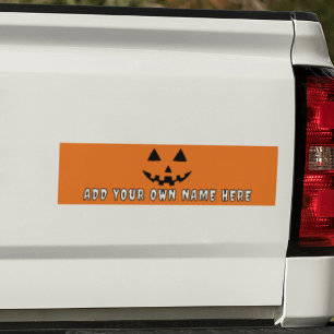 Personlig Orange Pumpa Halloween Ditt Namn Bildekal
