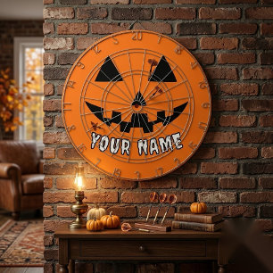 Personlig Orange Pumpa Halloween Ditt Namn Darttavla