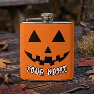 Personlig Orange Pumpa Halloween Ditt Namn Fickplunta