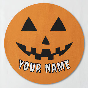 Personlig Orange Pumpa Halloween Ditt Namn Klistermärke