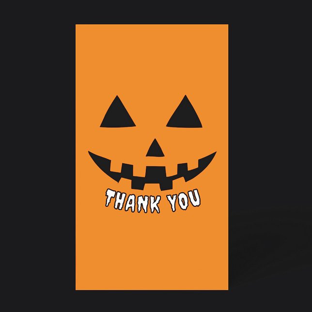 Personlig Orange Pumpa Halloween Tack Kort (Skapare uppladdad)
