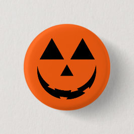 PERSONLIG ORANGE PUMPKIN ANSIKTE HALLOWEEN KNAPP