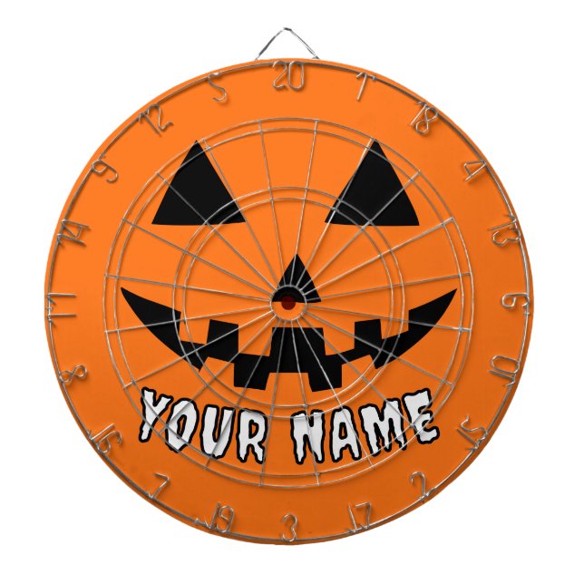 Personlig Orange Pumpkin Halloween ditt namn Darttavla (Framsidan)