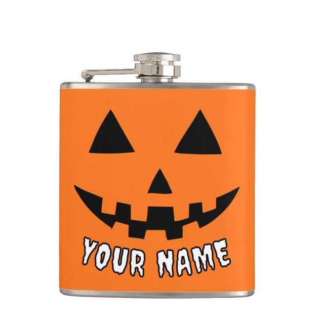 Personlig Orange Pumpkin Halloween ditt namn Fickplunta (Framsidan)