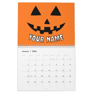 Personlig Orange Pumpkin Halloween ditt namn Kalender
