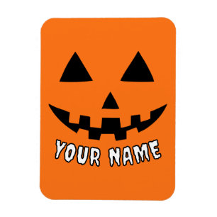 Personlig Orange Pumpkin Halloween ditt namn Magnet