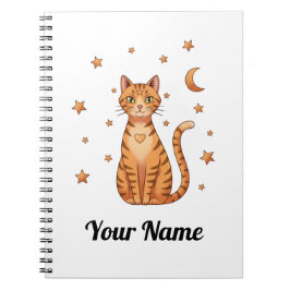 Personlig orange tabby katt anteckningsbok