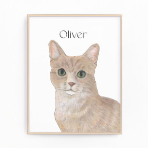 Personlig Orange Tabby katt Art Fototryck