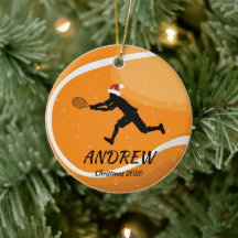 Personlig Orange Tennis Boll Player Santa Julafton
