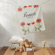 Personlig Orange Vattenfärgpoppies, Blommigt