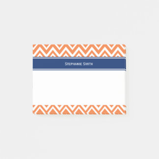 Personlig Orange Zigzag Mönster Post-it Block