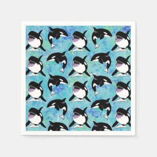 Personlig Orca Killer Whale Birthday Pappersservett