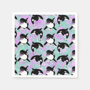 Personlig Orca Killer Whale Birthday Pappersservett