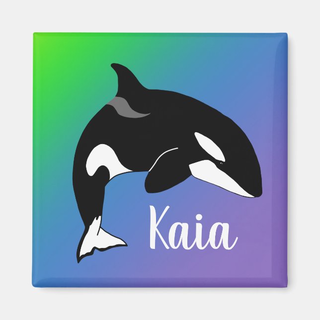 Personlig Orca Killer Whale Magnet (Framsidan)