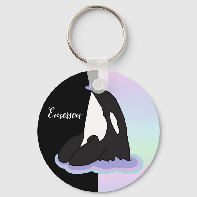 Personlig Orca Killer Whale Nyckelring (Framsida)