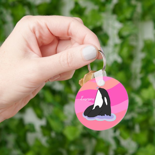 Personlig Orca Killer Whale Nyckelring (Hand)