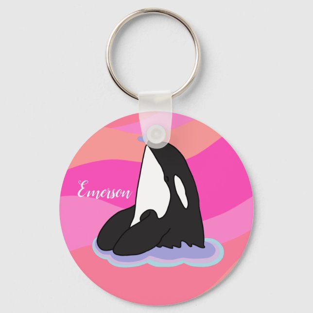 Personlig Orca Killer Whale Nyckelring (Framsida)