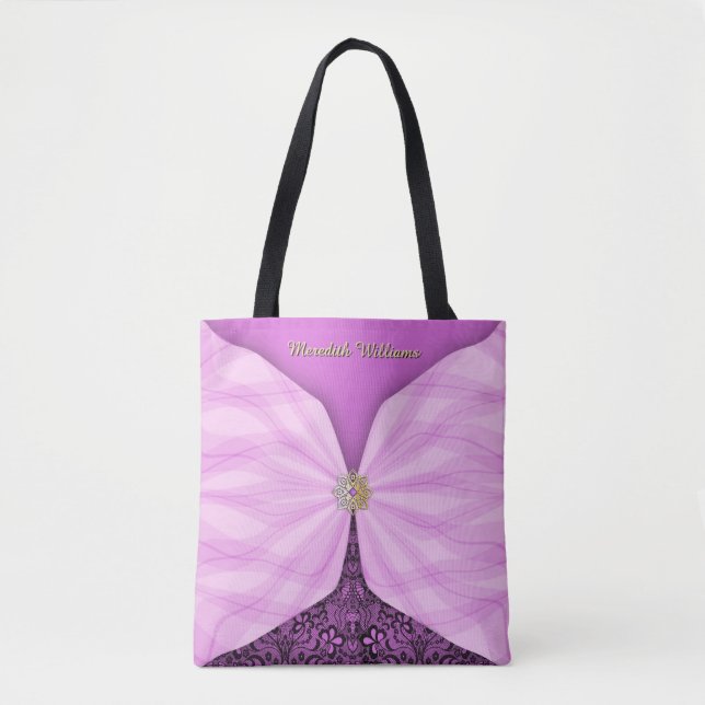 Personlig Orchid Rosa Smyckes Textil Illusion Tygkasse (Framsida)