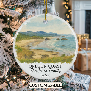 Personlig Oregon Kusten Ornament, Oregon Julgransprydnad Keramik