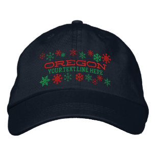 Personlig Oregon Winter Snöflingor Broderad Keps