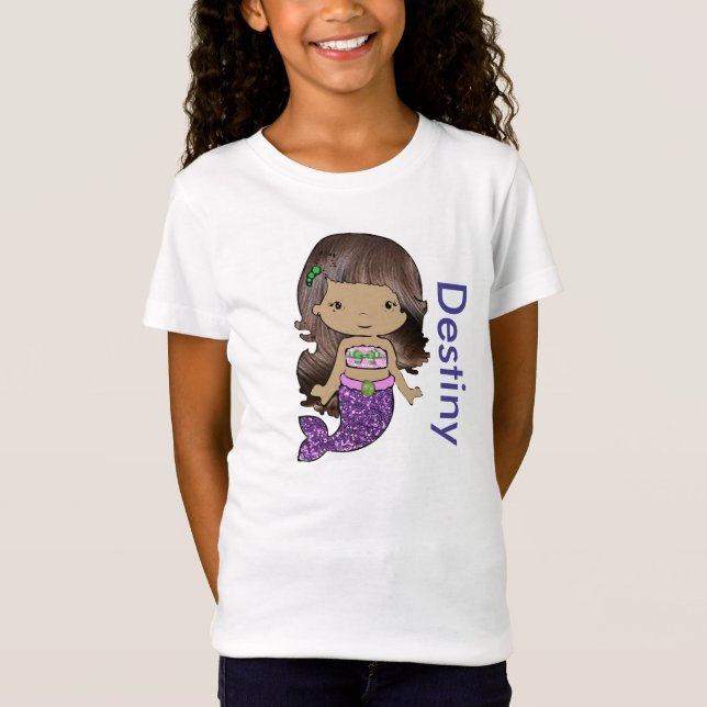 Personlig Organic Sjöjungfru Girls Shirt Tröja (Framsida)
