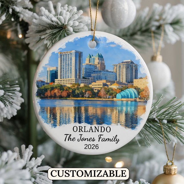 Personlig Orlando-ornament, Anpassad Florida Julgransprydnad Keramik (Skapare uppladdad)