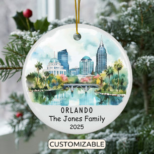 Personlig Orlando Ornament, Florida Julgransprydnad Keramik