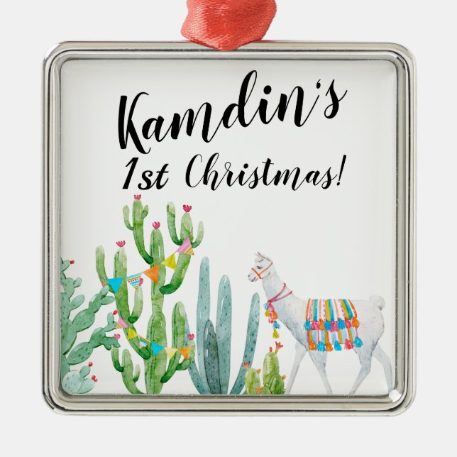 Personlig Ornament Boho Llama Bohemian Cacti De (Framsidan)