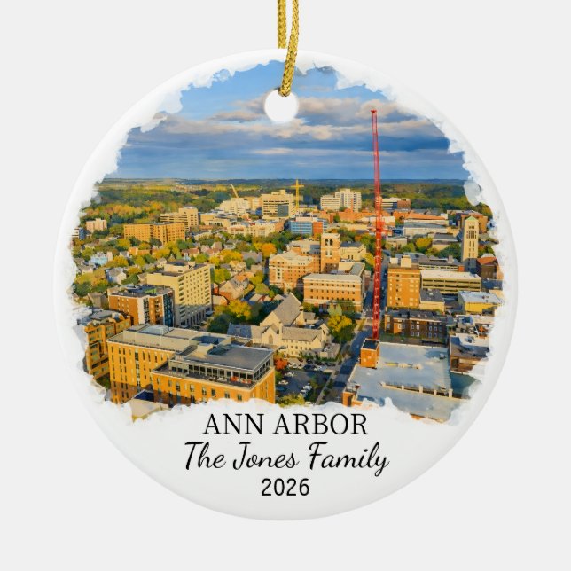 Personlig ornament från Ann Arbor, Anpassad Michig (Framsidan)