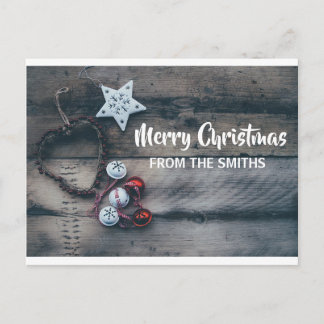 Personlig Ornament jul Rustic Helg Vykort