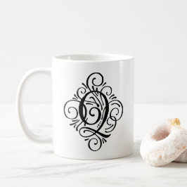 Personlig ornamentmonogram med svaj kaffemugg