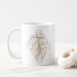Personlig ornamentmonogram med sväng kaffemugg