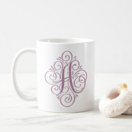 Personlig ornamentmonogram med sväng kaffemugg