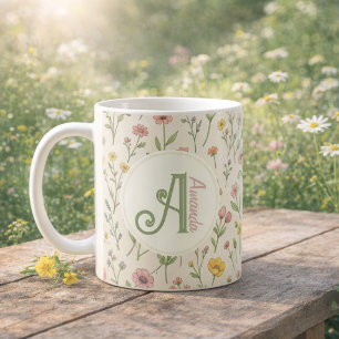 Personlig Örtmärke Vildblommamugg Kaffemugg