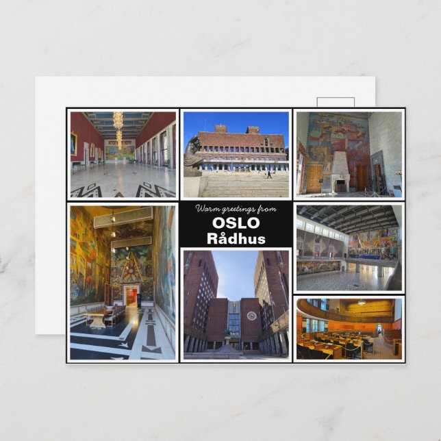 Personlig, Oslo råd hus, Norge Vykort (Fram/baksida)