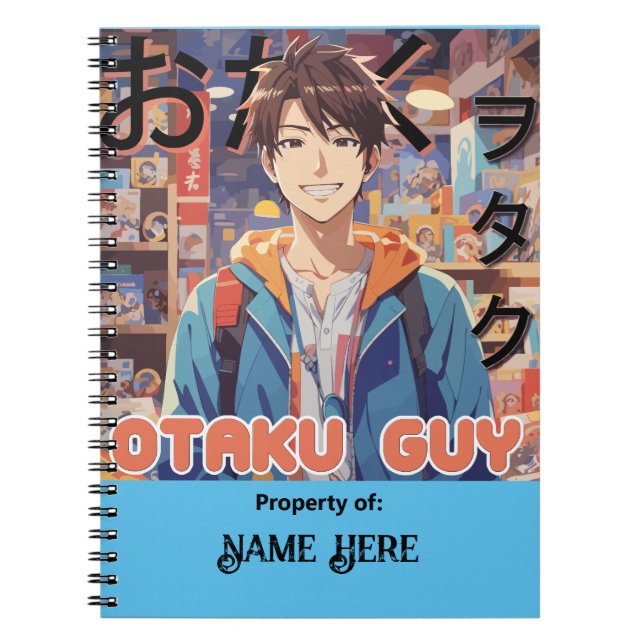 Personlig Otaku Guy Anime Anteckningsbok (Framsidan)