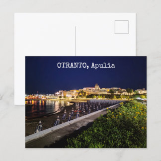 Personlig Otranto by night, Apulia, Italien Vykort