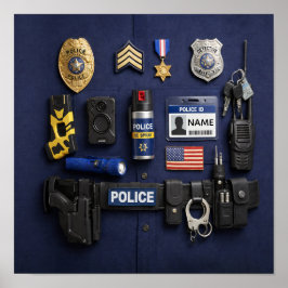 Personlig otryckt heavyweight-polisskylt poster
