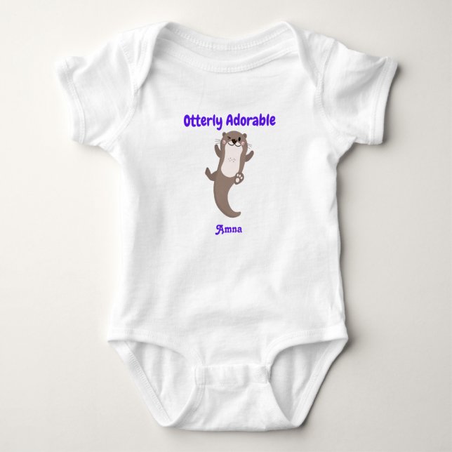 Personlig Otterly Adsible Baby Bodykostym T Shirt (Framsida)
