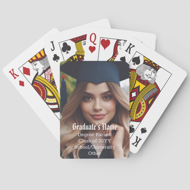 Personlig över hela Student Photo Namn-klass Casinokort (Baksidan)