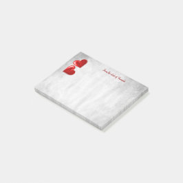 Personlig över Red Valentine Hearts Post-it Block