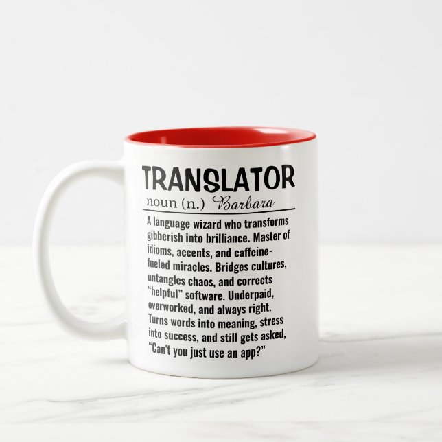 Personlig översättare Två-Tonad mugg (Vänster)