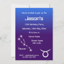 Personlig Oxen Zodiac Galaxy Festinbjudan