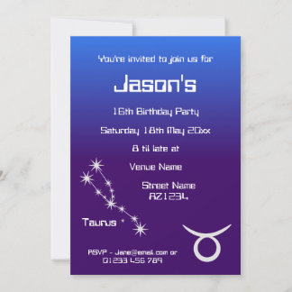 Personlig Oxen Zodiac Galaxy Festinbjudan Inbjudningar