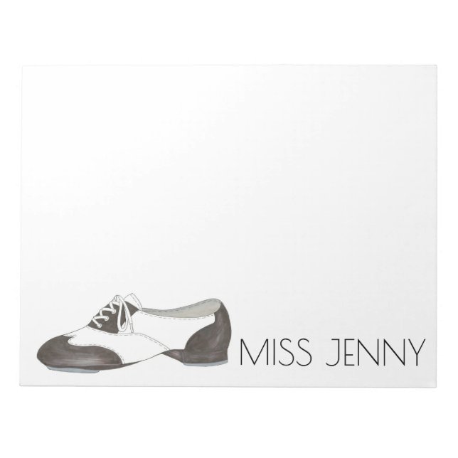 Personlig Oxford Tap Shoe Dance Teacher Anteckning Anteckningsblock (Framsida)